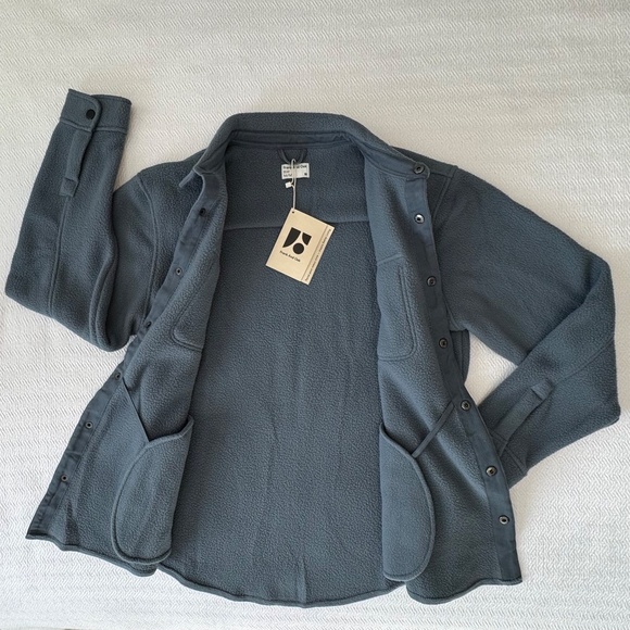 NWT Frank and Oak The Tundra Polar Fleece Overshirt in Stormy Blue, Men's Size M - Picture 6 of 14